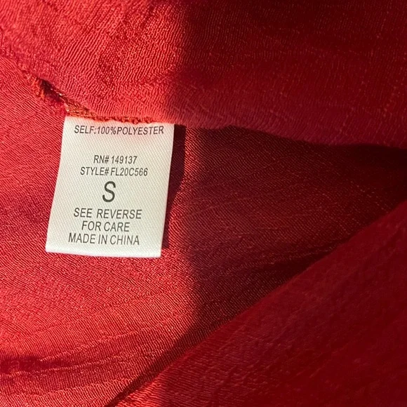 FAVLUX Vibrant Red Drape Blouse - Picture 5 of 6